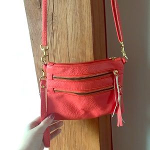 Coral colored crossbody bag, like new